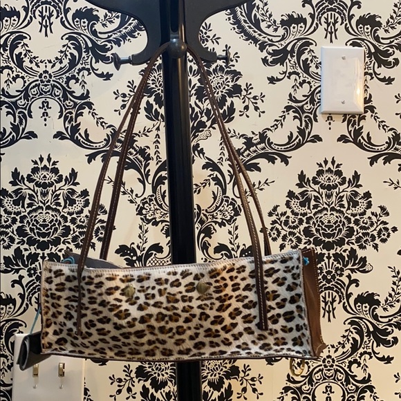 Brown/leopard calfskin handbag - Picture 4 of 5